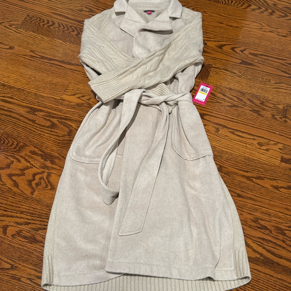 NWT very warm long belted cardigan M